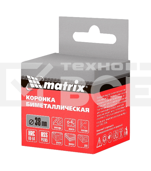 Коронка BIMETAL, 38 мм Matrix