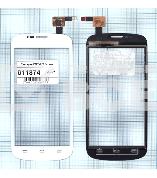 Сенсорное стекло (тачскрин) для ZTE V829, белое