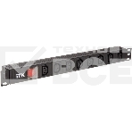 Блок розеток 8 мест PDU 19дюймов IEC320 C13 PH12-8C133 с LED выкл. алюм. профиль1U вход C14 без шнура ITK PH12-8C133, фото2