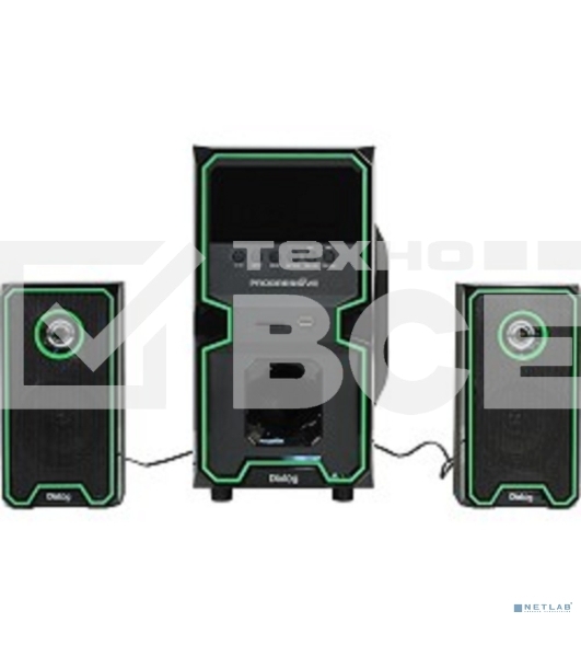 Колонки Dialog Progressive AP-222B BLACK - акустические колонки 2.1, 30W+2*10W RMS, Bluetooth, USB+SD reader