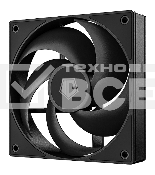Вентилятор для корпуса ID-Cooling AS-120-K черный, 120 мм, 2000 об/мин, 27.2 дБ, 4 pin