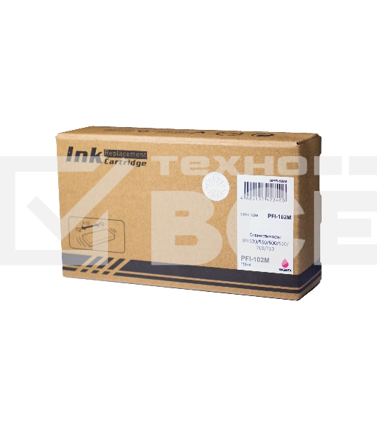 Картридж струйный Sakura 0897B001 (PFI-102M) для Canon, пурпурный, 130 мл.