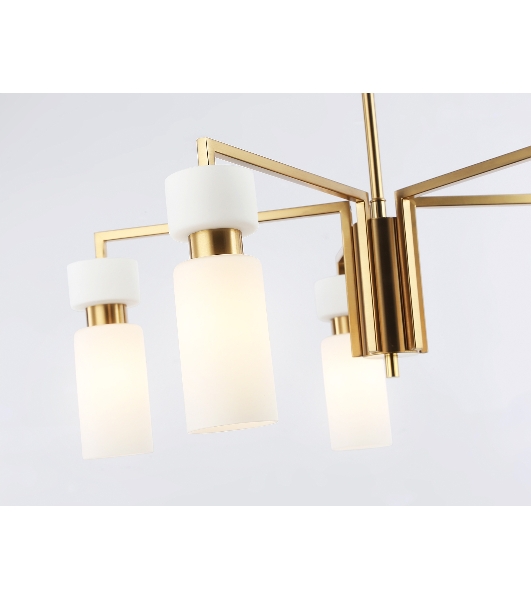 Люстра Ambrella light LH56124/5 BS/FR латунь/белый матовый E14*5 max 40W D605*350