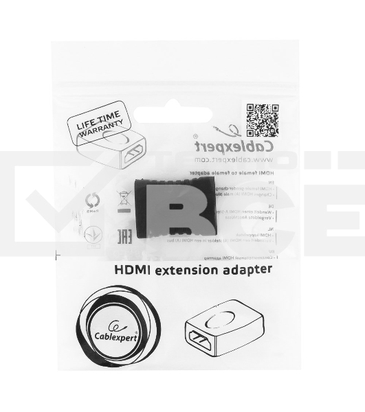 Переходник Gembird Переходник HDMI-HDMI 19F/19F, золотые разъемы, пакет A-HDMI-FF