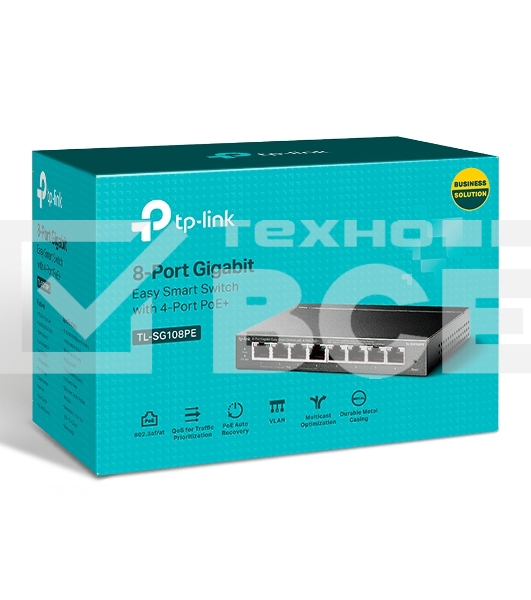 Коммутатор TP-LINK SMB TL-SG108PE Easy Smart гигабитный 8-портовый коммутатор с 4 портами PoE