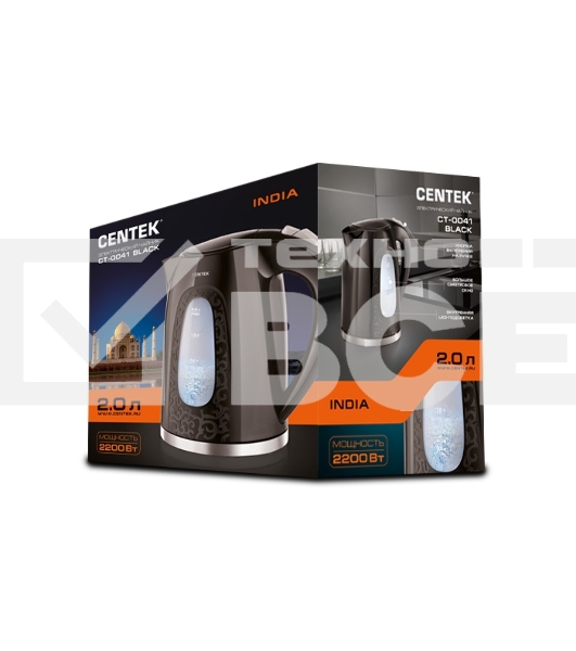 Чайник электрический Centek CT-0041, черный 2л