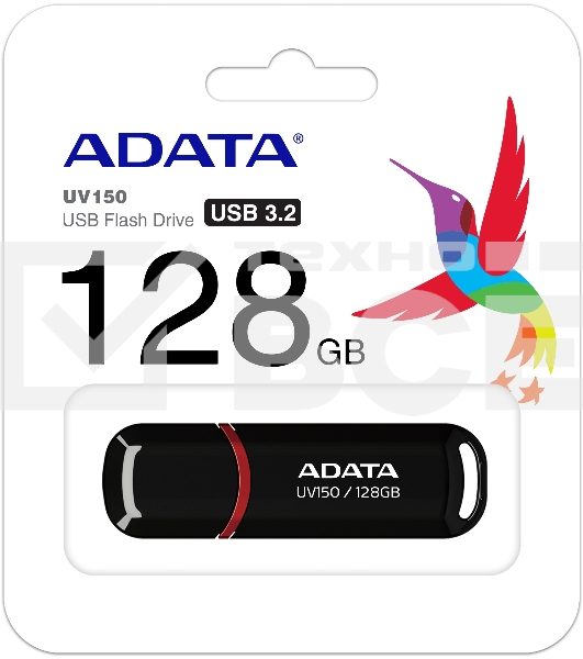 Флеш диск 128GB ADATA UV150, USB 3.0, Черный