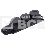 Розетка ИЭК ОМЕГА РБ33-1-0мIP44 трехместная с защитными крышками каучук, фото 1