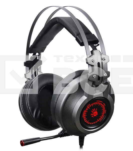 Наушники с микрофоном A4Tech Bloody J527 серый 2м мониторные USB оголовье (J527)