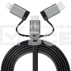 Кабель Crown USB - microUSB/USB Type-C/Lightning CMCU-3182 black, фото2
