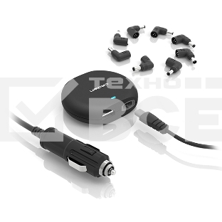 Зарядное устройство для ноутбука CROWN USB CMLC-3294 черный (Автомобильное 12V, 90W 15-20V, порт USB 5V 2.1A)