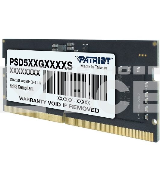 Оперативная память Patriot, DDR5, 8GB (1x8 GB), 4800 MHz, CL40, SO-DIMM