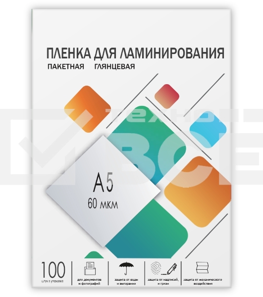 Пленка для ламинирования ГЕЛЕОС А5, (154х216 мм), (60 мик), 100 шт.