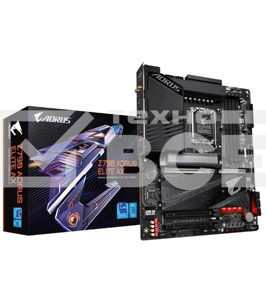 Материнская плата Gigabyte Z790 AORUS ELITE AX, LGA 1700, Intel Z790, 4xDDR5, 6xSATA, 4xM.2, 1xPCI-E 5.0 x16, 1xPCI-E 3.0 x4, 1xDP, 1xHDMI, 1x 2.5Gb LAN, 2xUSB-A 2.0, 3xUSB-A 3.2 Gen 1, 2xUSB-A 3.2 Gen 2, 1xUSB-C 3.2 Gen 2x2, 7.1, ATX