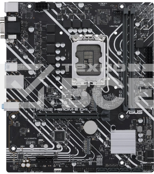 Материнская плата ASUS PRIME H610M-E D4-CSM, LGA 1700, Intel H610, 2xDDR4, 4xSATA, 2xM.2 PCIe 3.0 (x2, x4), 1xPCIe 4.0 x16, 1xPCIe x1, 1xHDMI, 1xDP, 1xVGA, 2xUSB-A 2.0, 2xUSB-A 3.2 Gen 1, 1x 1Gb LAN, 3x3.5 мм, 7.1, mATX
