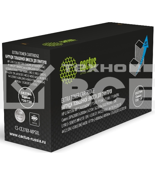 Картридж лазерный Cactus CS-CE278X-MPSXL CE278A/Canon 726/728 черный (8000стр.) для HP LJ M1536 MFP/M1536DNF/P1560/P1566/P1606/P1606DN;Canon LBP6200D/6200dw/6230d/6230dw/FAXPHOHE L100/L190/i-SENSYS MF4570/DN/4550/D/4452/4450/4410/4420/N/4412/DN/4580/DN/44