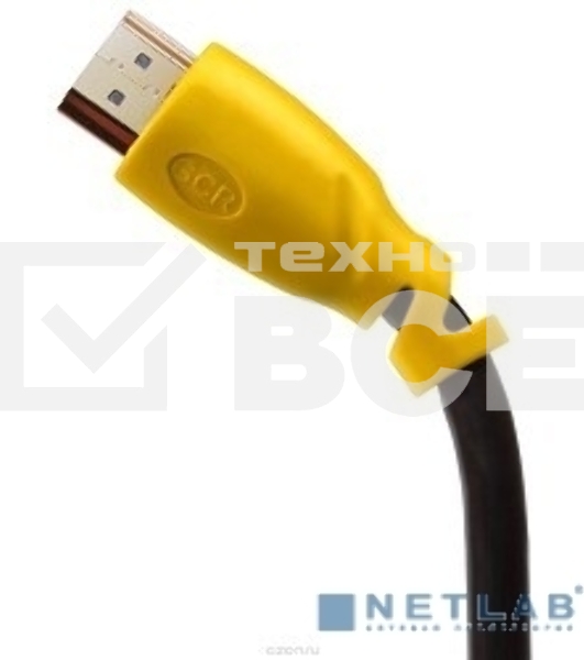 Кабель Greenconnect Кабель 1.5m v1.4 HDMI M/M черный, желтые коннекторы, OD7.3mm, 30/30 AWG, позолоченные контакты, Ethernet 10.2 Гбит/с, 3D, 4K , экран (GCR-HM340-1.5m)