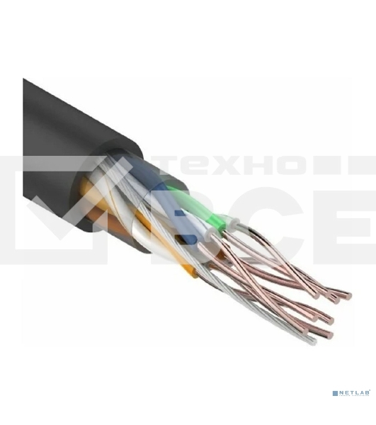 Кабель UTP Rexant 4PR 24AWG, CU (медь), CAT5e, 100 МГц, PE, черный, OUTDOOR, бухта 25 м