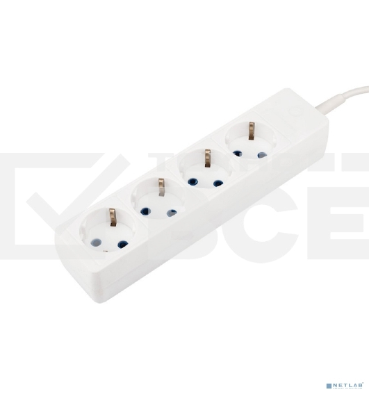 Удлинитель PROconnect 4 гнезда, 5 м, 3х0.75 мм², с/з, белый