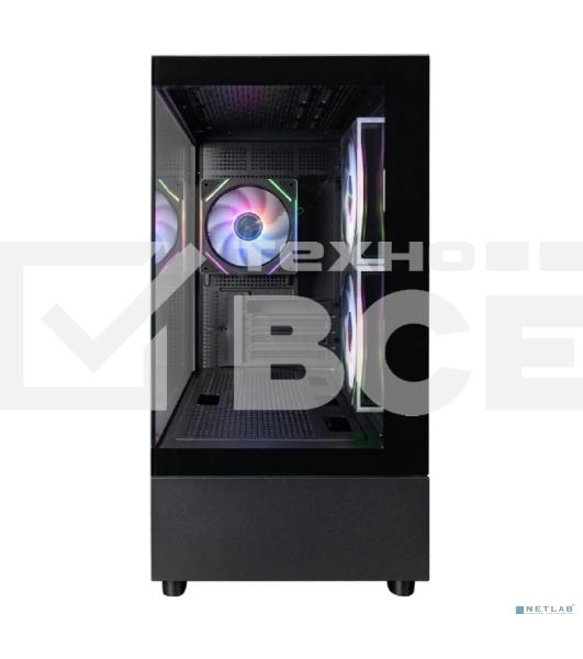 Корпус 1STPLAYER MIKU Mi5 ARGB Black / mATX / 3x120mm ARGB fans / Mi5-BK-2FC7R-1FC7