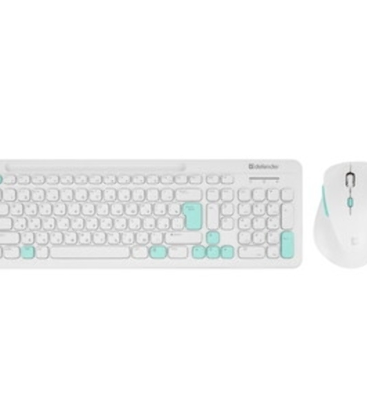 Комплект клавиатура+мышь Defender Cerrato C-978 беспроводной, USB, 1600 DPI, белый/голубой