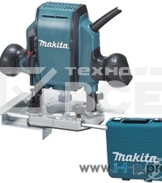 Фрезер Makita RP0900K 900Вт,27000об\м,ход-35мм,цанга-6\8мм,2.7кг,чем