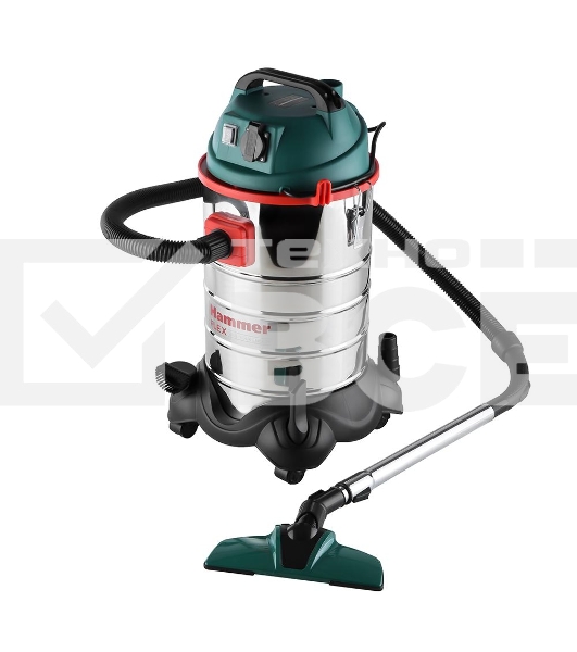 Строительный пылесос Haммer Flex PIL30A 196423 181-002 для сух/вл уборки 1400Вт 30л + розетка для электроинструмента