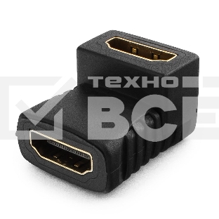 Переходник Gembird Переходник HDMI-HDMI 19F/19F, угловой, золотые разъемы, пакет A-HDMI-FFL