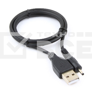 Кабель Gembird/Cablexpert CC-USB-AMP25-0.7M AM/DC 2,5мм 5V 2A (для планшетов Android), 0.7м, экран, черный, пакет
