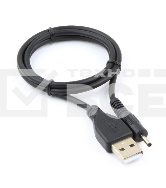 Кабель Gembird/Cablexpert CC-USB-AMP25-0.7M AM/DC 2,5мм 5V 2A (для планшетов Android), 0.7м, экран, черный, пакет