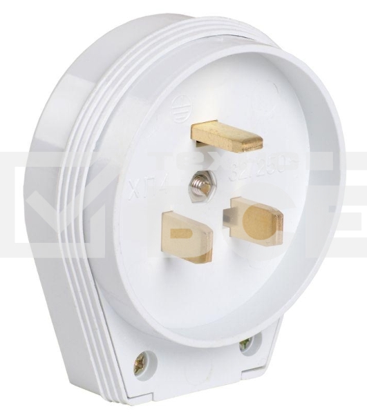 Вилка ВПпл10-01-Ст разборная для плиты 32А с заземл. контактом бел. ИЭК EVP10-32-01-K01