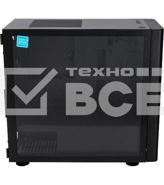 Компьютерный корпус Thermaltake V150 TG CA-1R1-00S1WN-00 Black/Win/SPCC/Tempered Glass*2/ 120mm Standard Fan*1