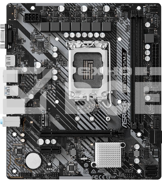 Материнская плата ASRock H610M-HVS/M.2 R2.0, LGA 1700, Intel H610, 2xDDR4, 4xSATA, 1xM.2, 1xPCIe 4.0 x16, 1xPCIe x1, 1xHDMI, 1xVGA, 1x 1Gb LAN, 4xUSB-A 2.0, 2xUSB-A 3.2 Gen 1, 3x3.5 мм, 7.1, mATX