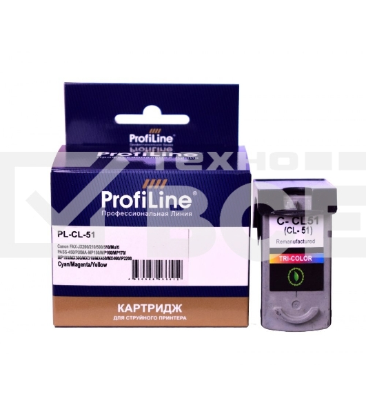 Струйный картридж PL-CL-51 для принтеров Canon PIXMA MP150/MP160/MP170/MP180/MP450/MP460/MX300/MX310/IP1200/IP2200/IP6210/IP6220/IP6310/IP6320 с чернилами Cyan/Magenta/Yellow ProfiLine