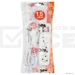 Удлинитель электрический UX-3es-1.5m с заземлением с выключателем 3 розетки 1.5м ПВС 3х0.75кв.мм 10А Эра Б0057740, фото 1