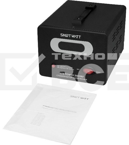 Напольный стабилизатор напряжения SMARTWATT AVR TOWER 2000RF (140W - 260W, 2000VA, 2 кВт, 50-60 Гц, розеток - 2, LED-дис