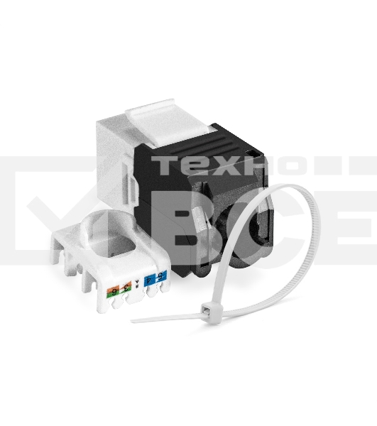 Модуль-вставка Keystone Jack RJ-45 ExeGate KJ-8P8C-U-C6-180-TL (Кат.6, неэкранированная, 180 градусов, IDC Toolless (без инструмента))