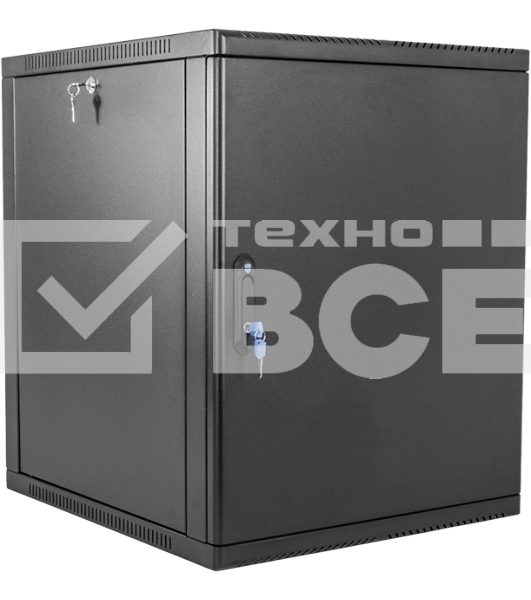 Шкаф ЦМО телекоммуникационный настенный сварной 12U (600  350) съёмные стенки, дверь металл, чёрный