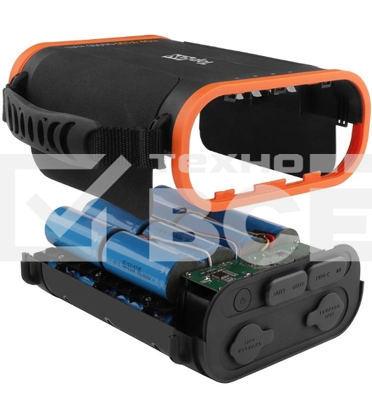 Универсальный внешний аккумулятор TopON TOP-X100 96000mAh USB-C PD3.0 60W,USB1 QC3.0,USB2 12W,2 авторозетки 180W,фонарь, защита от пыли и брызг.Черный