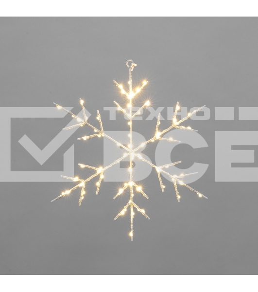Светодиодная подвесная фигура Neon-night Снежинка на металлическом каркасе, цвет теплый белый