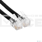 Патч-корд телефонный ExeGate TC4P4C-2M (шнур для телефонной трубки, витой, RJ-10 (4P-4C), 2м, черный), фото3