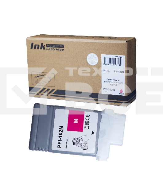 Картридж струйный Sakura 0897B001 (PFI-102M) для Canon, пурпурный, 130 мл.