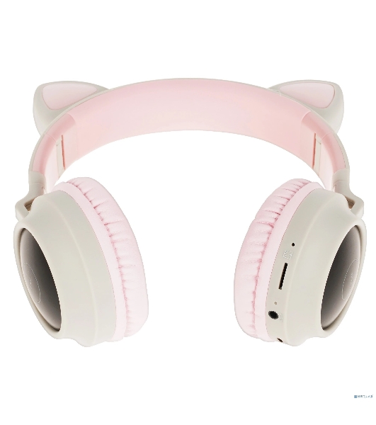 Беспроводные/проводные наушники Hoco W27 розовый, накладные, Bluetooth + проводной, «кошачьи ушки», до 5 ч.