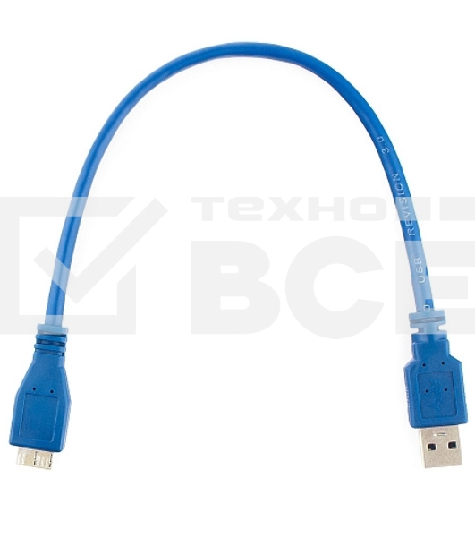 Кабель Gembird/Cablexpert CCP-mUSB3-AMBM-1 USB 3.0 Pro , AM/microBM 9P, 30см, экран, синий, пакет