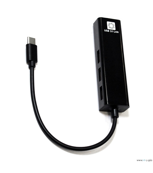 Кабель-адаптер 5bites UA3C-45-09BK USB3.1, 3хUSB2.0, RJ45 100MB, черный
