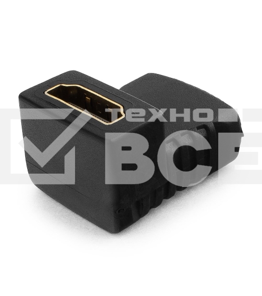 Переходник Gembird Переходник HDMI-HDMI 19F/19F, угловой, золотые разъемы, пакет A-HDMI-FFL
