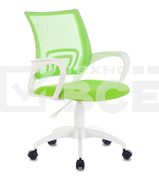 Кресло компьютерное Бюрократ CH-W695NLT TW-03A TW-18 салатовый, крестовина пластик, пластик белый