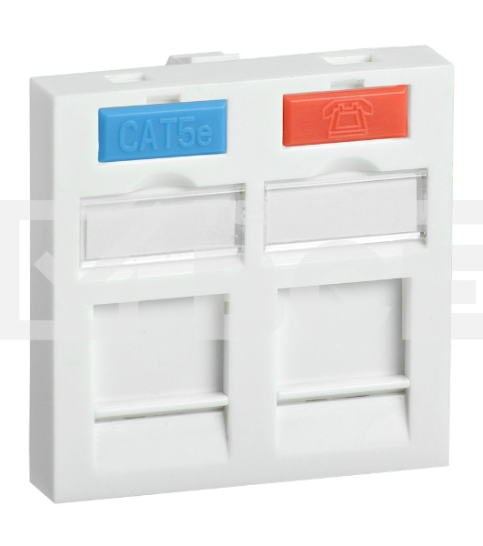 Вставка ITK CS6-22M 45x45 2xJack пластик белый (упак.:1шт)