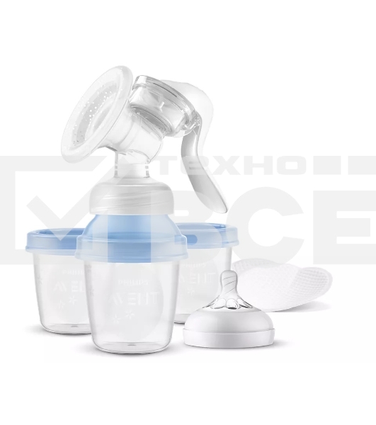 Молокоотсос ручной Philips SCF430/13, вес 0.3 кг, технология Natural Motion, мягкая насадка с адаптивной формой, 3 контейнера для 180 мл. для хранения молока в комплекте