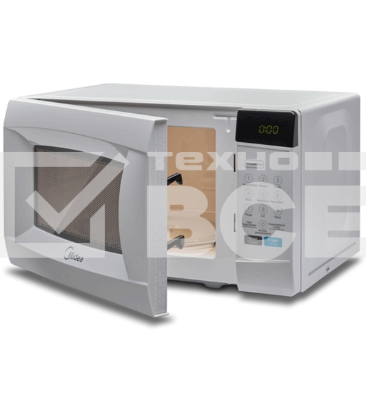 Микроволновая печь Midea EM720CKE белый, 20 л, 700 Вт, переключатели - сенсор